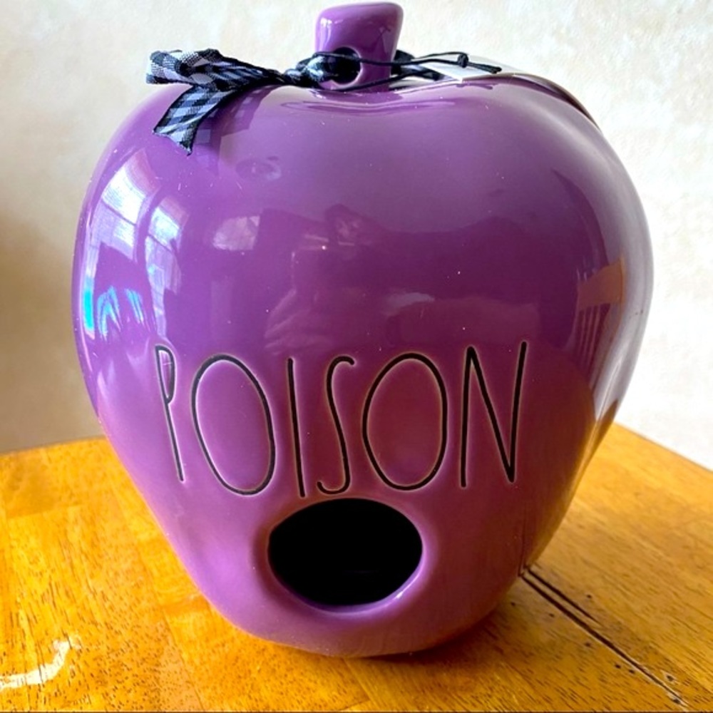 Rae Dunn Purple POISON Apple Halloween Birdhouse Brand New!!